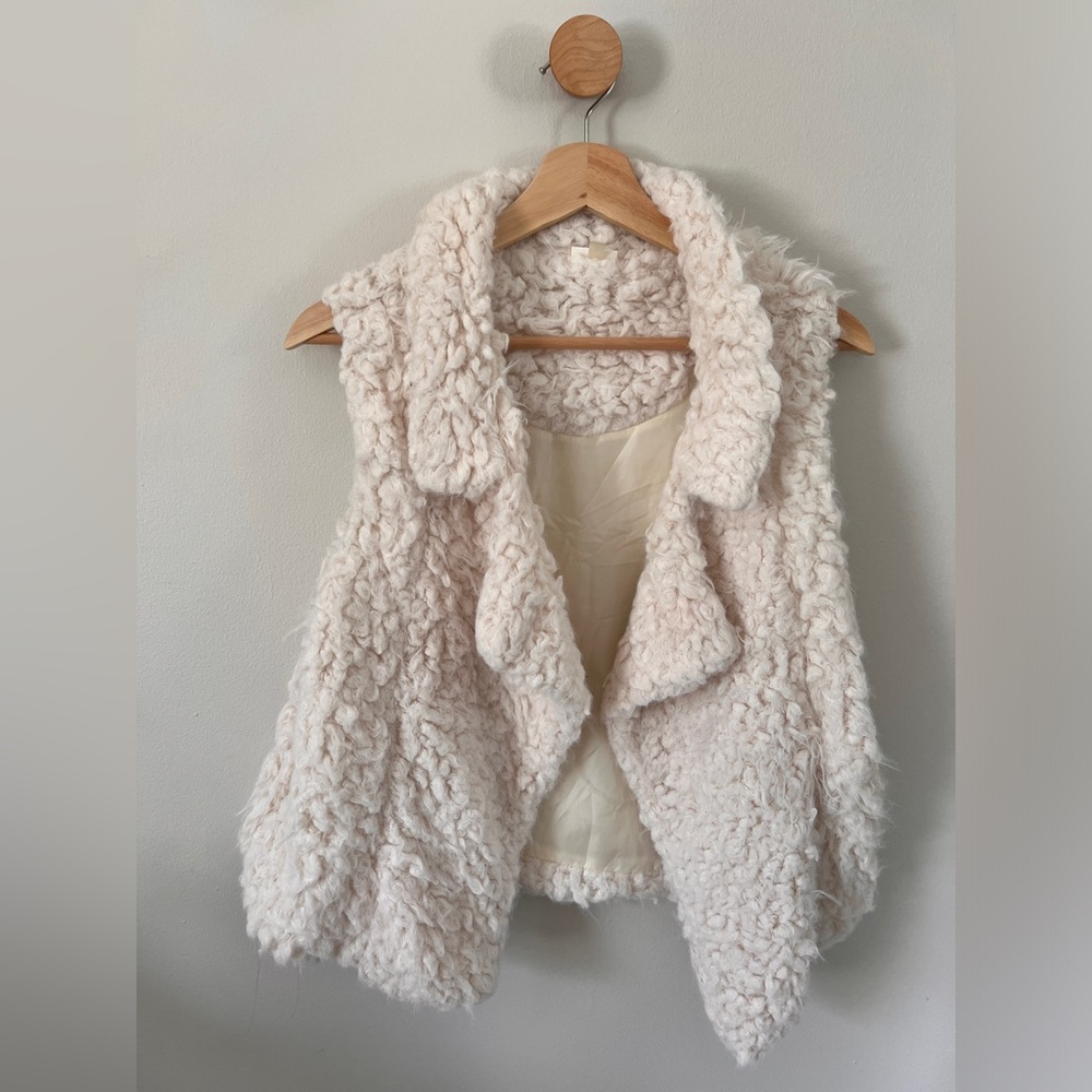 White Selfie by Self Esteem Sherpa Vest, size medium